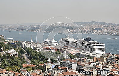 Bosphorus from above, Istanbul Stock Photo