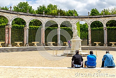 Bosquet Colonnade in the palace park, Versailles, France Editorial Stock Photo