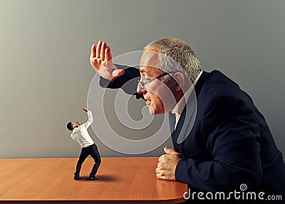 Boss is angry at the bad employee Stock Photo