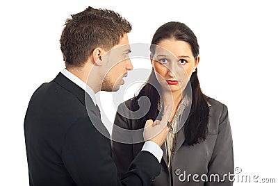 Boss argue employer woman Stock Photo