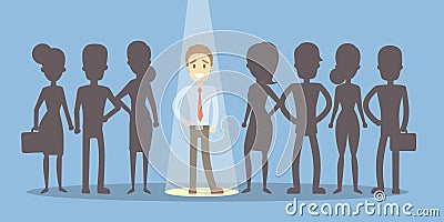 Boss choose employee. Vector Illustration