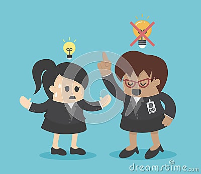 Boss dislike the ideas Vector Illustration