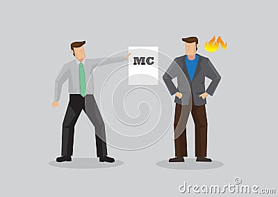 Boss Gets Angry Over Employee with Medical Certificate Vector Illustraiton Vector Illustration