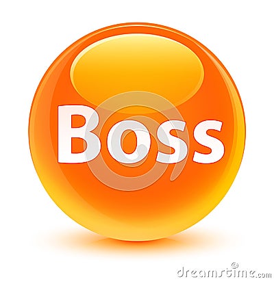 Boss glassy orange round button Cartoon Illustration