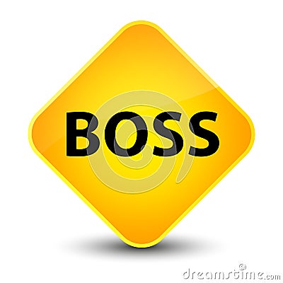 Boss elegant yellow diamond button Cartoon Illustration