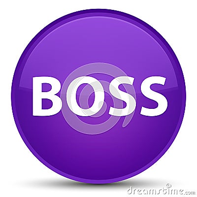 Boss special purple round button Cartoon Illustration