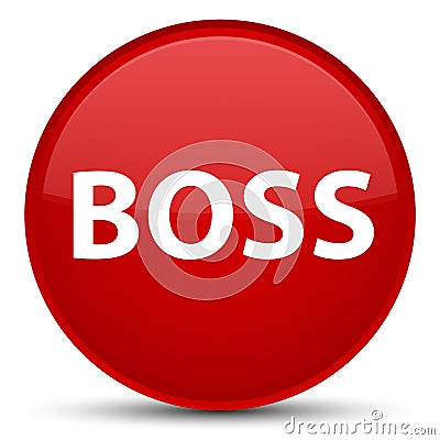Boss special red round button Cartoon Illustration