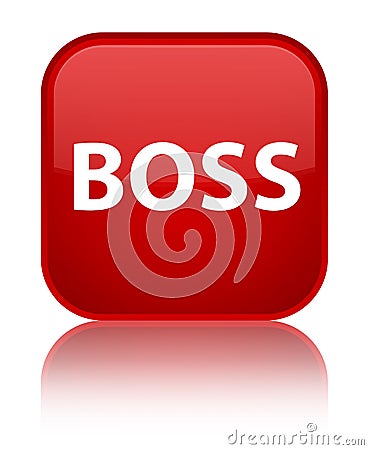 Boss special red square button Cartoon Illustration