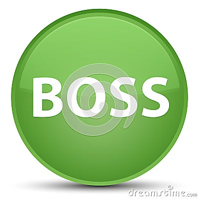 Boss special soft green round button Cartoon Illustration