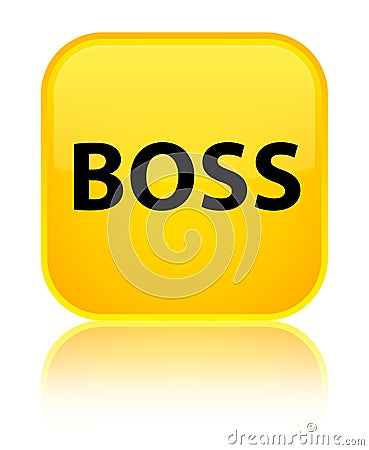Boss special yellow square button Cartoon Illustration