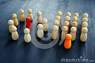 Boss or leader. Different types of company structure. Stock Photo