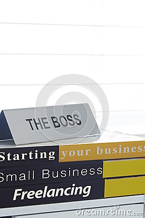 THE BOSS Name plate Stock Photo