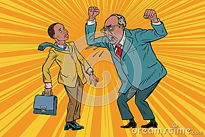 Boss scolds businessman Vector Illustration