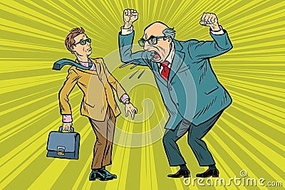 Boss scolds businessman Vector Illustration
