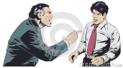 Boss scolds subordinate. Stock illustration Vector Illustration