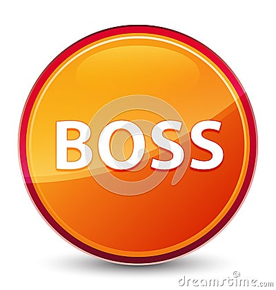 Boss special glassy orange round button Vector Illustration