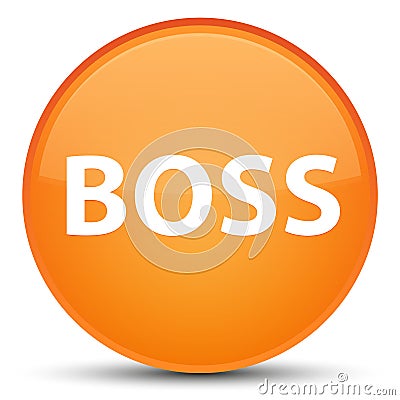 Boss special orange round button Cartoon Illustration