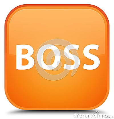 Boss special orange square button Cartoon Illustration