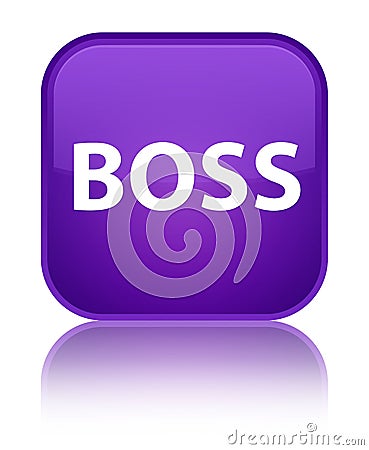 Boss special purple square button Cartoon Illustration