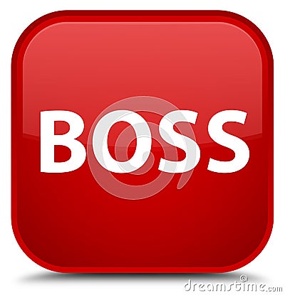 Boss special red square button Cartoon Illustration