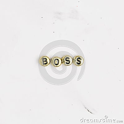 Boss word typography beads alphabet Stock Photo