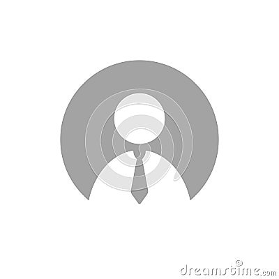 Boss, Worker Avatar Profile Icon with Tie Symbol Vector Illustration