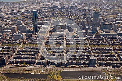 Boston Back Bay aerial Stock Photo