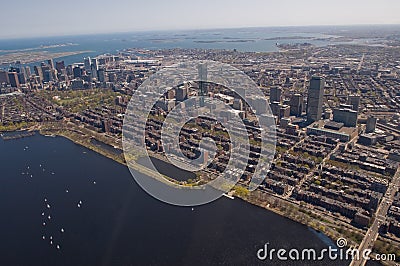 Boston Back Bay aerial Stock Photo