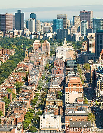 Boston Back Bay aerial Stock Photo