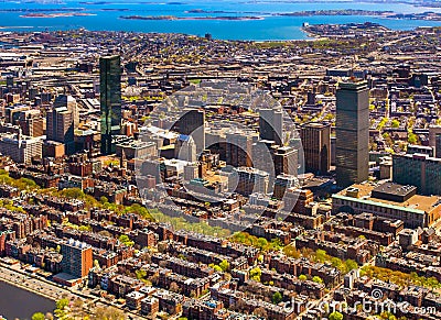 Boston Back Bay aerial Stock Photo