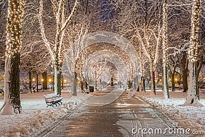 Boston at Christmas Editorial Stock Photo