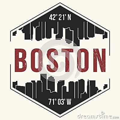 Boston city graphic, t-shirt design, tee print, typography, emblem. Vector Illustration