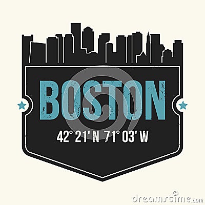 Boston city graphic, t-shirt design, tee print, typography Vector Illustration