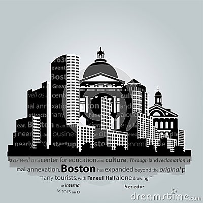 Boston city silhouette. Vector Illustration