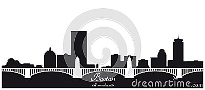 Boston city skyline silhouette Stock Photo