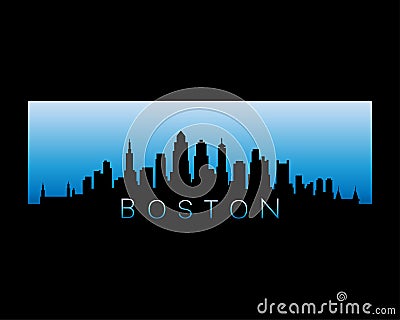 Boston city skyline vector illustration Vector Illustration