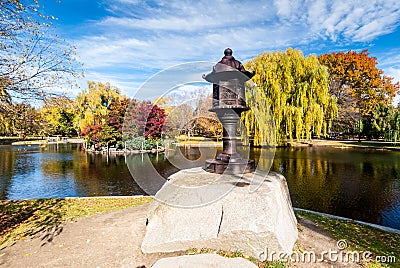 Boston Common in fall Stock Photo