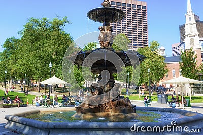 Boston Commons Brewer Fountain Editorial Stock Photo