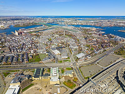 Boston Charlestown aerial view, USA Stock Photo