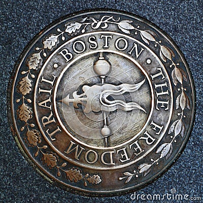 Boston Freedom Trail Emblem Stock Photo