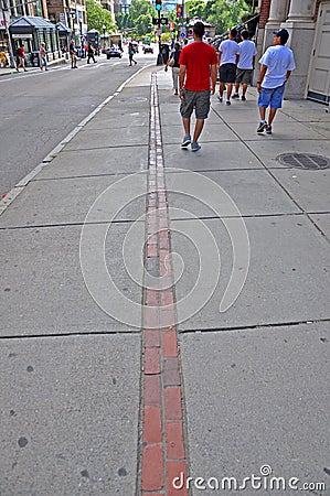 Boston Freedom Trail Marker, Massachusetts, USA Editorial Stock Photo
