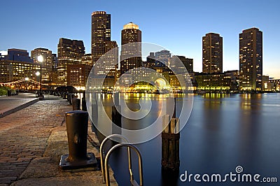 Boston harbor skyline Stock Photo