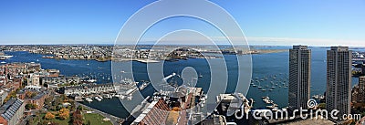 Boston Harbor Skyline Panorama Stock Photo