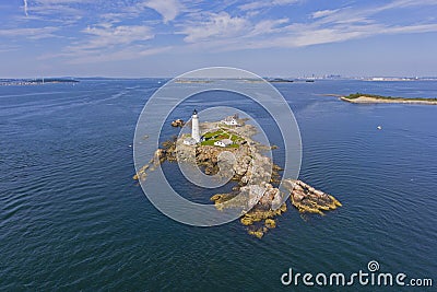 Boston Lighthouse in Boston Harbor, Massachusetts, USA Stock Photo