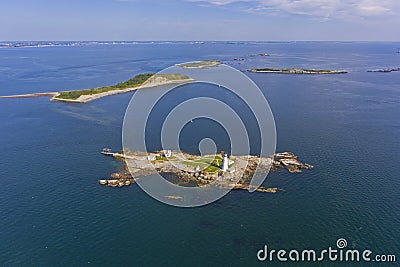 Boston Lighthouse in Boston Harbor, Massachusetts, USA Stock Photo