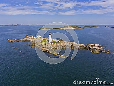 Boston Lighthouse in Boston Harbor, Massachusetts, USA Stock Photo