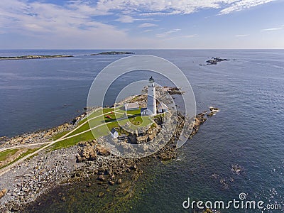 Boston Lighthouse in Boston Harbor, Massachusetts, USA Stock Photo