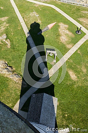 Boston Lighthouse shadow as seen from the top Stock Photo