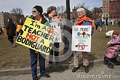 Boston, MA/America - March 24th, 2018: March for Our Lives. Gun Control, Gun Reform Demonstration Editorial Stock Photo