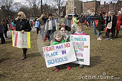 Boston, MA/America - March 24th, 2018: March for Our Lives. Gun Control, Gun Reform Demonstration Editorial Stock Photo